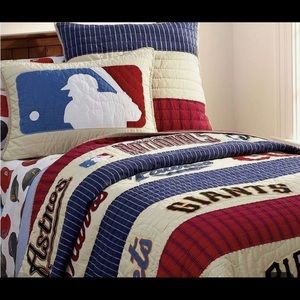 Pottery Barn MLB twin quilt and sheets